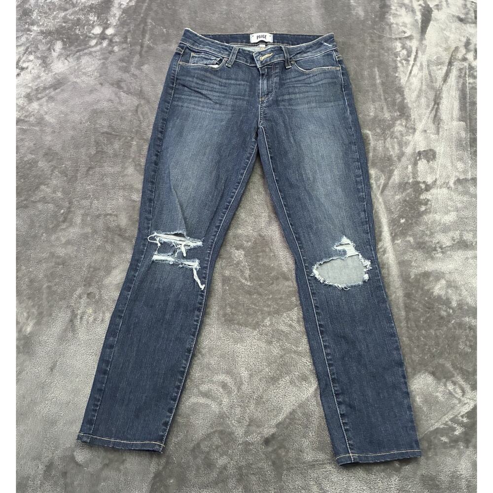 Paige‎ Jeans Women’s 28 Blue Vertigo Crop Skinny Distressed Denim Pants